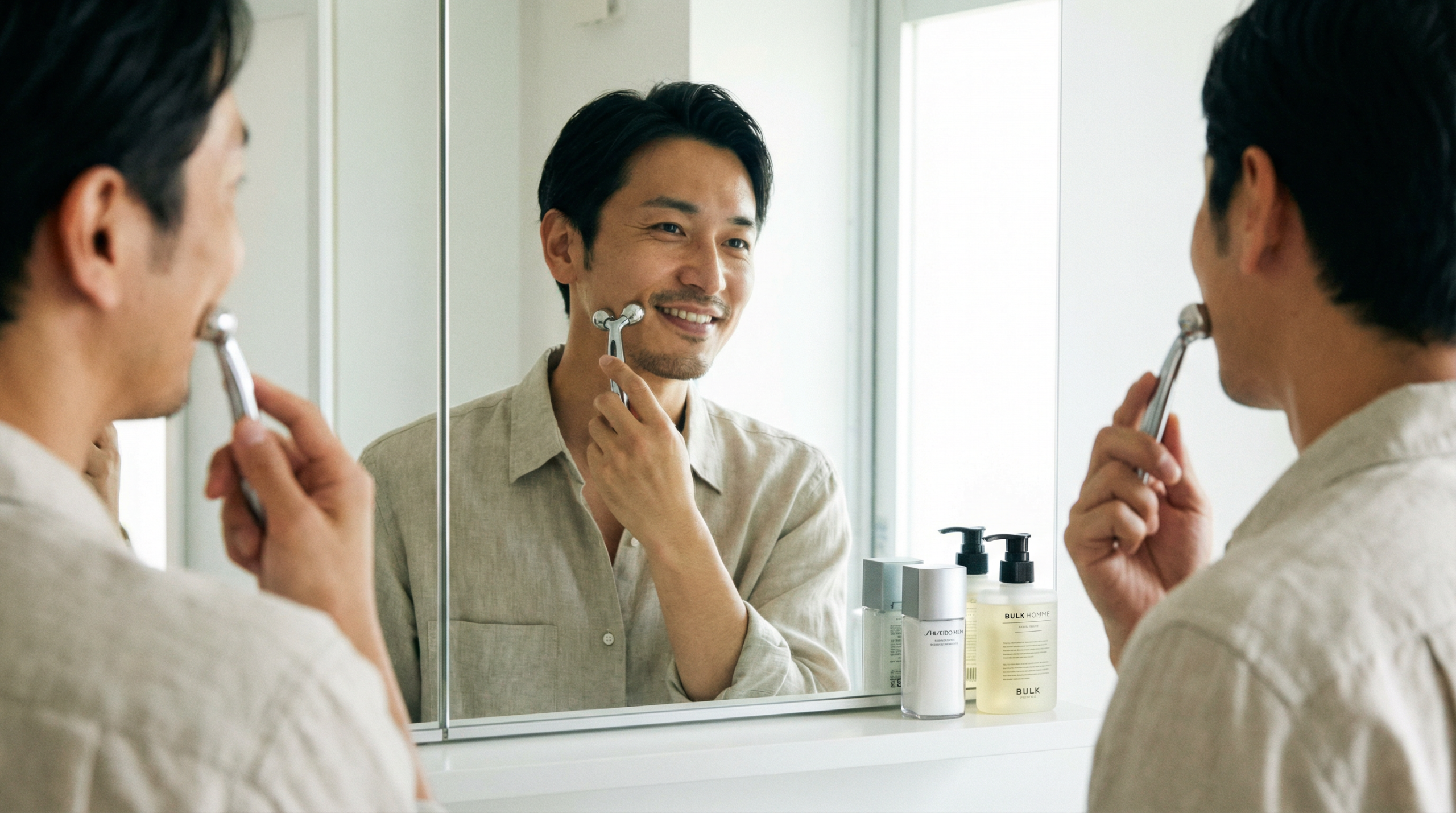 30代男性必見！美顔ローラーで顔のたるみ・むくみ撃退法